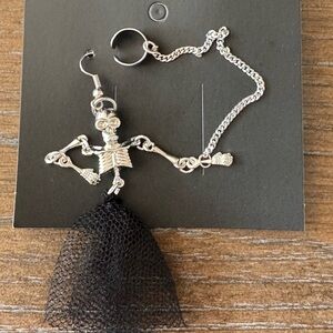 Dolls Kill Silver Skeleton Earrings